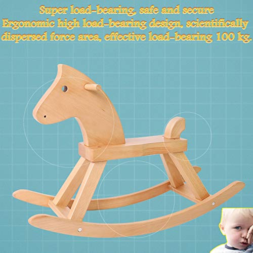 DUTUI Holzpferd Für Kinder, Schaukelpferd, Massivholzpferd Für Zwei Zwecke, Einjähriges Geschenk Für Babys, Kleinkinder… – Bild 4