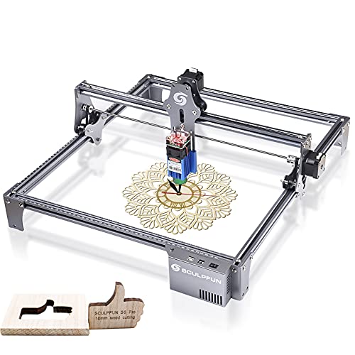 SCULPFUN S6 Pro Laser Engraver Cutting Machine Laser Engraving Machine for Wood Metal Acrylic CNC Laser Engraver Spot Compression Ultra Thin Focus 410x420mm Carving Area Full Metal Structure