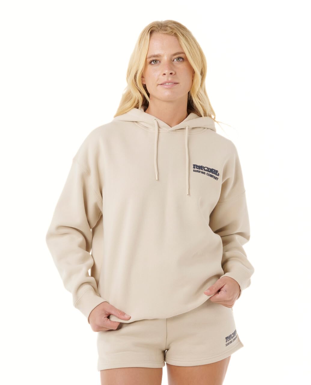 Rip Curl Women's Surf Puff Heritage Hooded Sweatshirt, Natural 253, XL