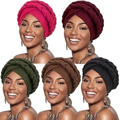 5 Pcs Double Twisted Braids: Black/Coffee/Slate Blue/Apricot/Fuchsia