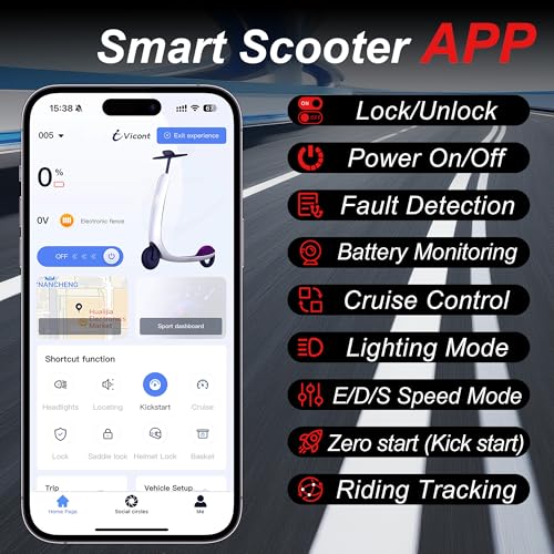 Electric Scooter – 19 MPH Max Speed, 8.5″ Honeycomb Solid