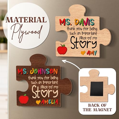 Imán Decorativo para Profesor en Forma de Rompecabezas Personalizado miniatura 4