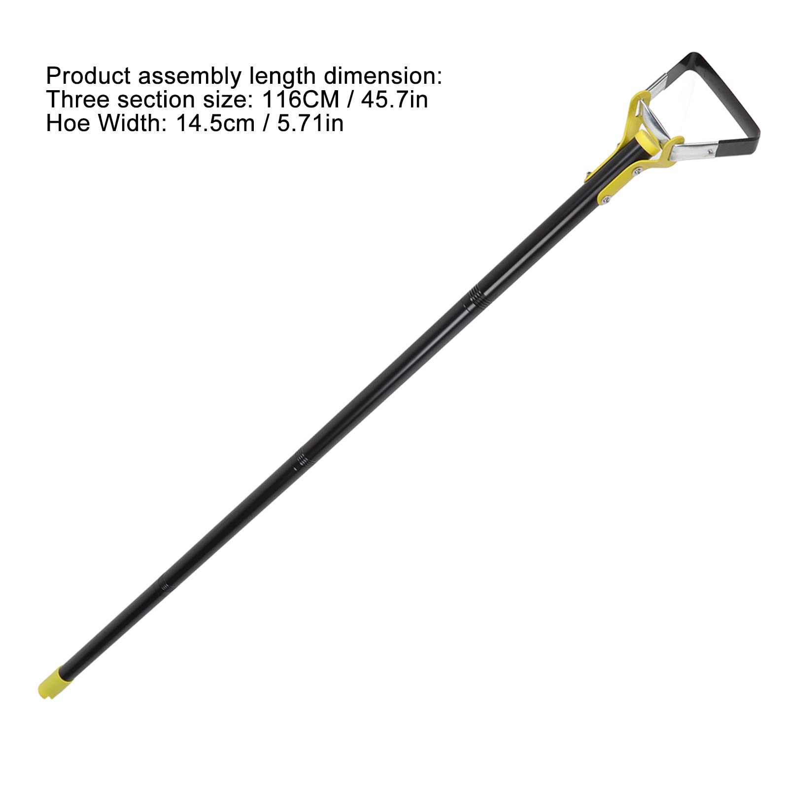 Garten-Hula-Hacke, verstellbare Lange Griffschlaufe, Steigbügelhacke, Edelstahl-Aktionshacke für Gartenarbeit, Jäten (3 Abschnitte 128 cm / 50,4 Zoll)