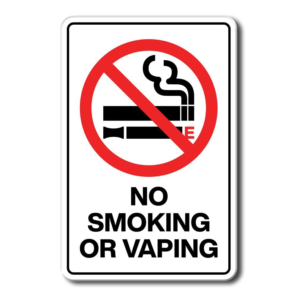 Tin sign vintage No Smoking or Vaping Plaque Poster for Bar Pub Beer Home Garage Man Cave Wall Decor 12x8 Inch