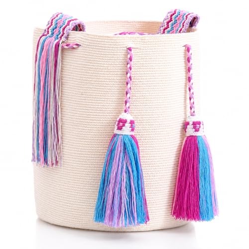 Image of WYOU Designer Wayuu Hand-Crochet Woven Summer Beach Bag for Everyday, Travel-Large Beachy Purse, Colorful Purses for Women