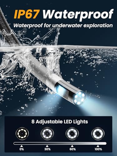 Image of Acoath Two-Way Articulating Borescope, Endoscope Camera with Light, Dual-Lens 1080P Industrial Inspection Camera, 4.3 inch IPS Screen, 32GB Card, IP67 Waterproof Sewer Tools - 10FT