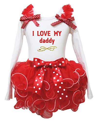 Vêtement fille J'aime mon papa et jupe pétale pour les fêtes de famille