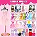 57 PCS Doll Clothes and Accessories 3 Wedding Gowns 3 Tops 3 Pants 3 Fashion Dresses 1 Evening Dresses 2 Swimsuits Bikini 6 Braces Skirt 10 Hangers 15 Shoes and 14 Accessories Toys for 11.5 inch Doll
