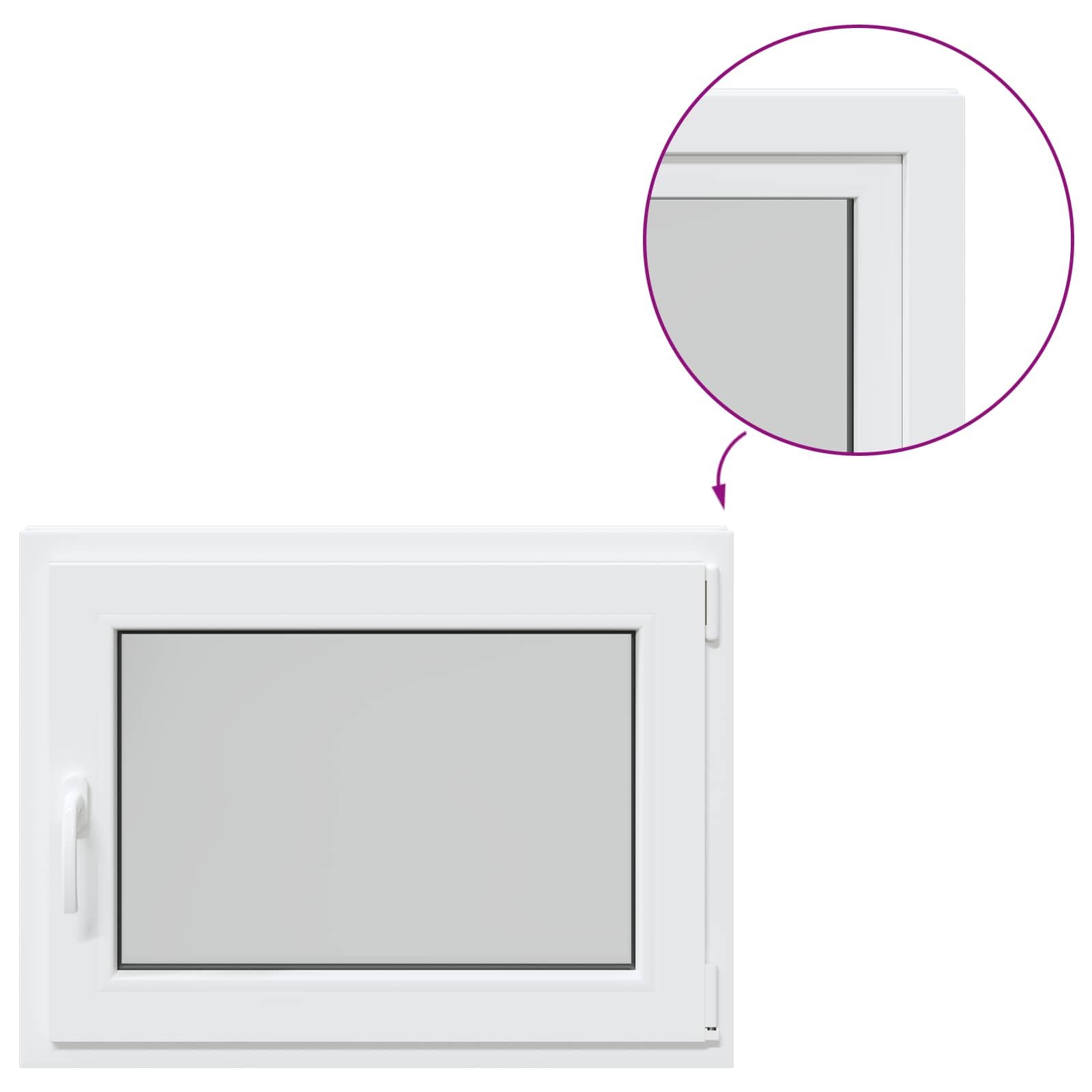 vidaXL Okno piwniczne typu tilt & turn RISOR 80 x 60 cm PVC i szkło
