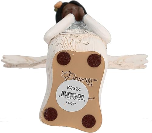 Miniatura 6 de Pavilion Gift Company Elements 82324 - Figura coleccionable de oración, ébano arrodillado y ángel rezando, 5-12 pulgadas