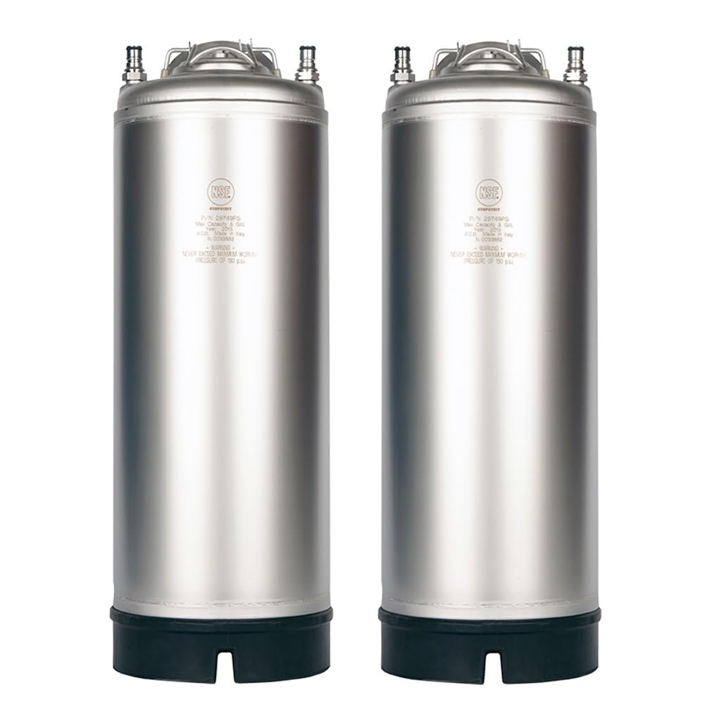 AEB Two Pack of New 5 Gallon Ball Lock Kegs with Single Handle