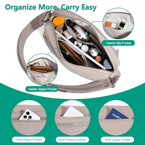 Image of Nylon Crossbody Bag for Women, Lightweight Shoulder Travel Purse