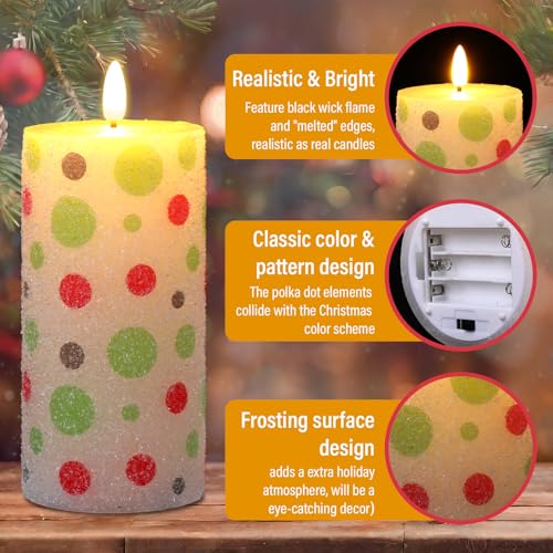 Velas LED sin llama Glooglitter de Navidad cónicas móviles a pilas para decoración de hogar 3