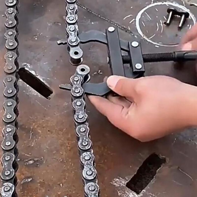 PRETYZOOM Tendeur de Chaîne Moto Outil à Main Robuste Multifonctionnel en Acier Noir pour Entretien et Découpe de Chaînes Taille L pour Mécaniciens Professionnels