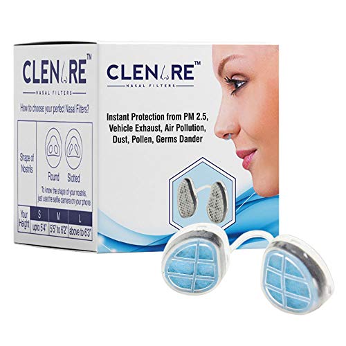 CLENARE Invisible Nasal Filter Body (Small + Medium + Large + X-Large) (Round) - (Pack of 4) Defense Against Air Pollution, Ultra- Breathable, Stronger Filtration