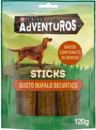Snack Per Cani Purina Adventuros Sticks Al Bufalo | 6 Confezioni Da 120g | Bassi Grassi E Naturali