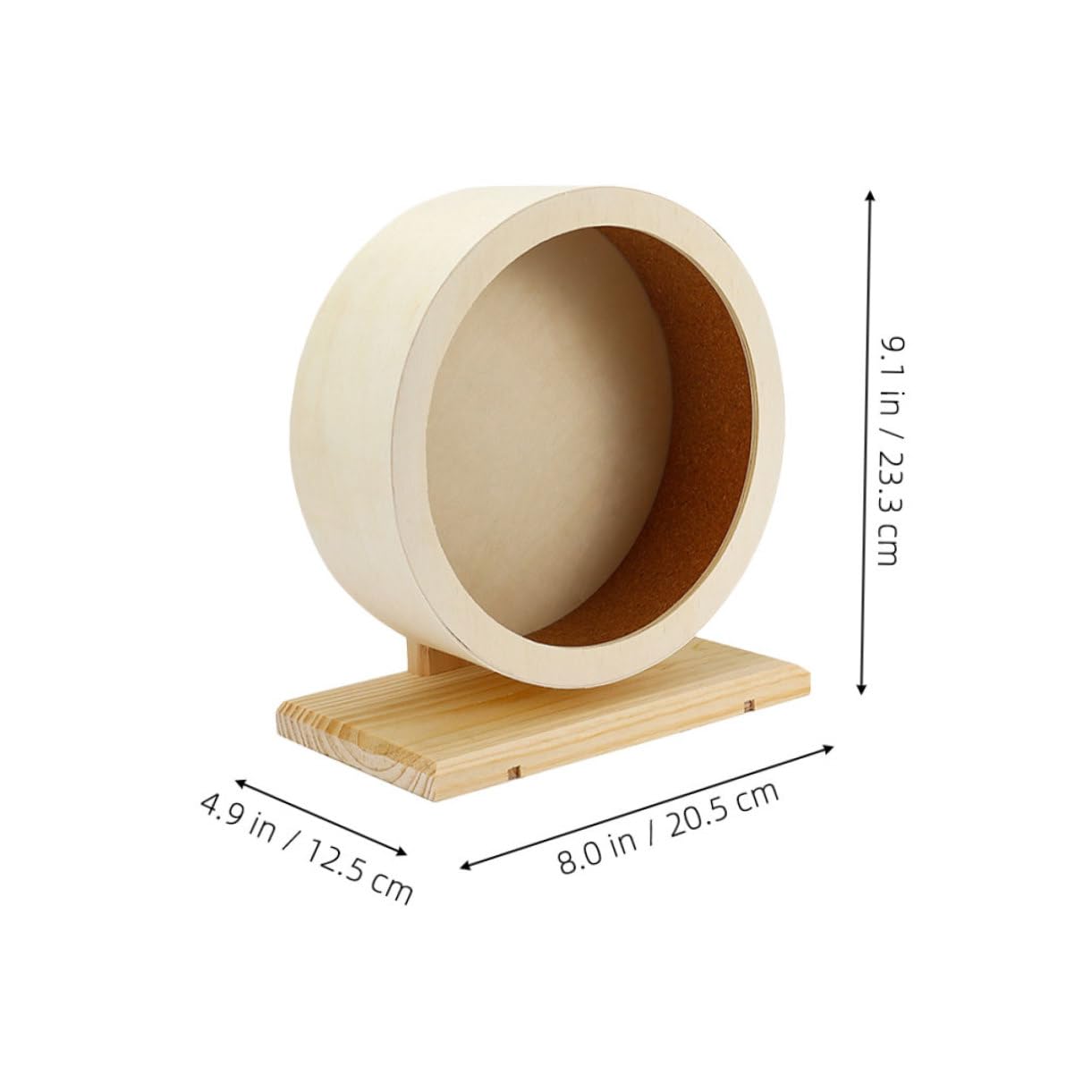 Mikikit 2piezas Rueda de Hámster Silenciosa de Madera con Corcho Juguete para Correr para Hámsteres y Petauros del Azúcar para Jaulas de Mascotas