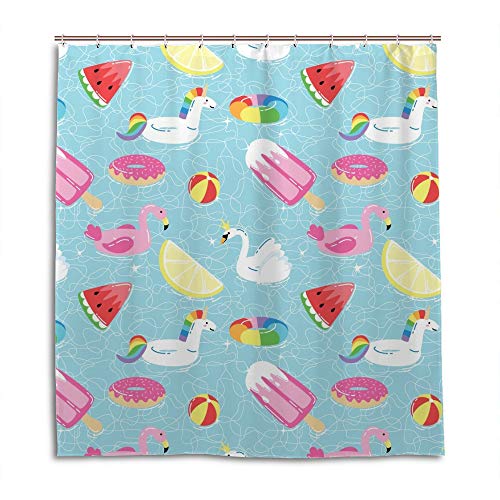Rideau de douche lavable style cartoon moderne avec crochets - 2
