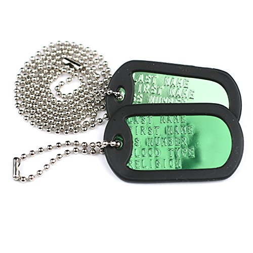 Gotags Personalized Military Dog Tags, Custom Us Military Id Tag Necklace Set With 2 Tags, Steel Ball Chain And Tag Silencers, Tags In Stainless Steel, Black, Blue, Green, Gold, Pink, Purple, Or Red #TOP29