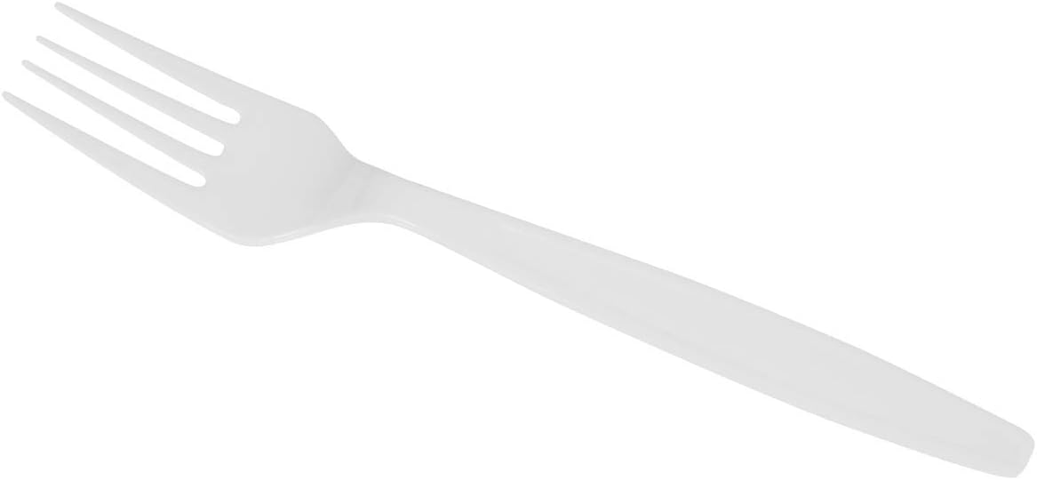 Karat U3520W 7" PS Poly-Wrapped Heavy-Weight Disposable Fork, White (Pack of 1000)