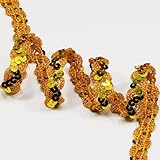 12 Meter, breites Paillettenband mit 1,5 cm Gelbgold, für Heimwerker, Nähen, Kleider, Tanzkostüme, Stirnband (Gelbgold)