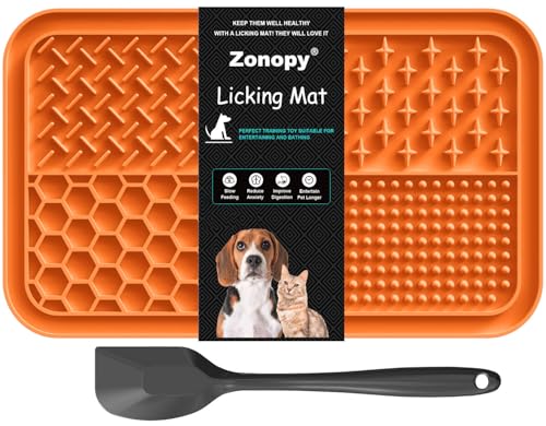 Licking Mat for Dogs & Cats with Suction Cups, 1 Pack Dog Slow Fe...