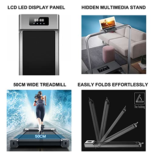 Image of Foldable TreadmillSmart Walking Running Machinewith Remote Controlled High Frequency Displayfor Home Office Gym