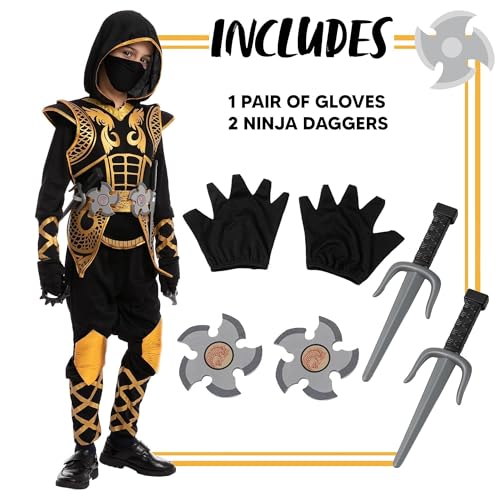 Spooktacular Creations 20584-L Golden Ninja Deluxe Costume Set thumb #2