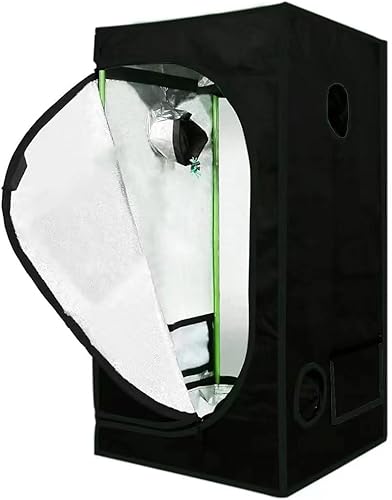 Tienda de cultivo hidropónico de Mylar de 48 x 48 x 80 pulgadas con ventana de observación, bandeja de suelo extraíble, bolsa de herramientas