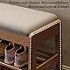 AQIMUELE Schuhregal Bank mit Kissen, 2 Ebenen, Schuhbank mit Klappdeckel, Schuhregal aus Holz für Eingang, Flur 80CM(Walnuss)