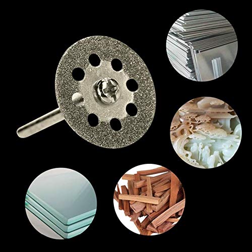 10Pc 30Mm Diamond Cutting Disc for Rotary Tools Accessories with Mandrel 3.0Mm