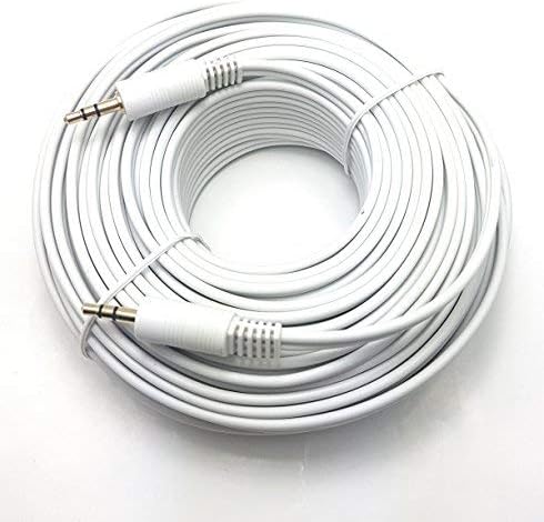 MainCore 20m long White Audio AUX Cable 3.5mm TO 3.5mm For DJ, Mobile Phones, Computers, Laptops, Mp3 Players, Speakers, Headphones, HIFI