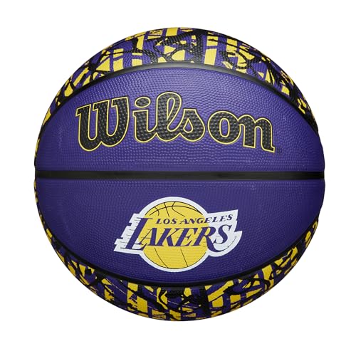 WILSON NBA Team Graffiti Basketball - Los Angeles Lakers, Size 7-29.5'