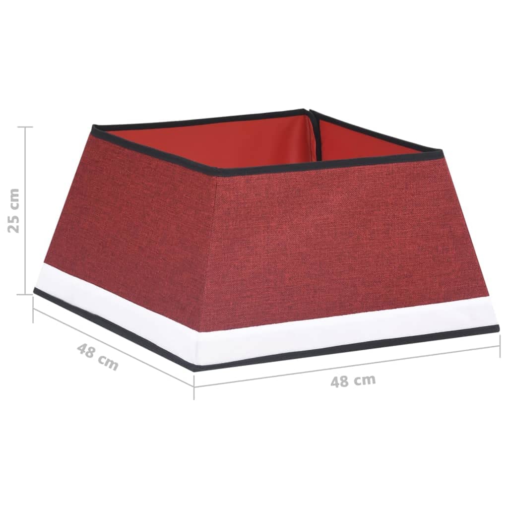 Jupe de sapin de Noël rouge et blanc - 48 x 48 x 25 cm - Protection du sol pour support de sapin de Noël - Décoration de Noël - Salon - Avent - Cadeau de vacances
