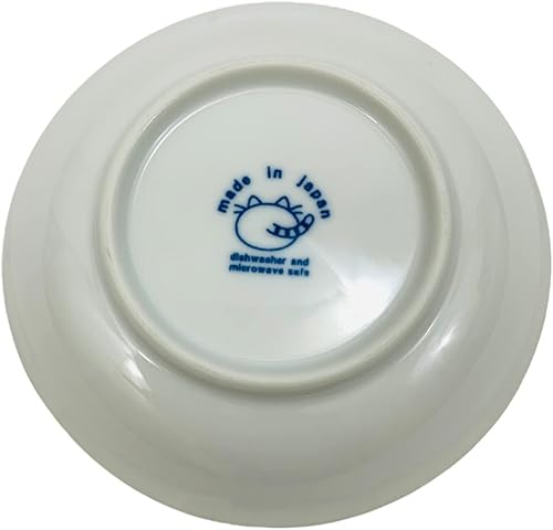 Miniatura 6 de JapanBargain 2566 x 2 - Plato de porcelana japonesa para aperitivo, postre y pastel con patrón de gato sonriente de la suerte Maneki Neko para