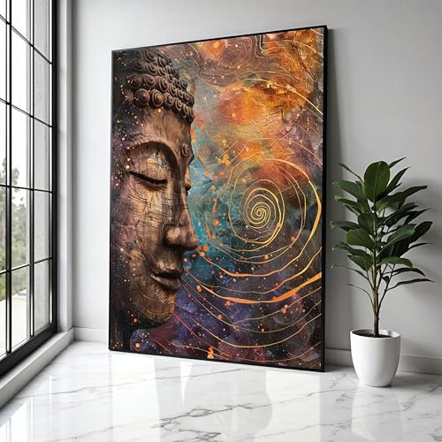 Tableau Bouddha serein 50x75 cm idéal pour votre coin méditation zen
