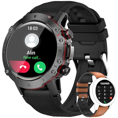 LEMFO Reloj Inteligente Hombre, 1,39' Smartwatch Hombre con Llamadas Bluetooth y Asistente Voz, Smartwatch con 114 Deportes Modos y SpO2/Presión Arterial/Podómetro,Reloj Deportivo para Android iOS