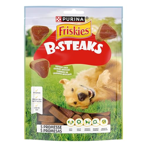 PURINA FRISKIES B-Steak Snack per Cani Adulti a Forma di Bistecca 6 Confezioni da 150g