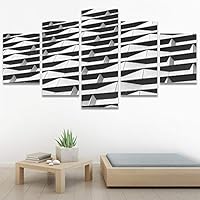 SIGNWIN 5 Panel Canvas Wall Art Architecture & Maps Closeup Cool Industrial Multicolor Patterns for Home Decorations Ready to Hang - 60