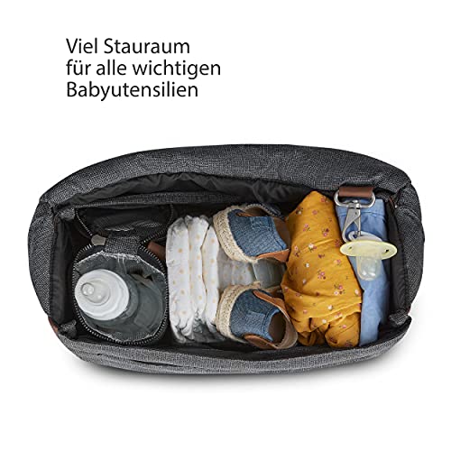 ABC Design Wickeltasche Urban - Crossbody Bag mit Baby Zubehör – Messenger Bag - großes Hauptfach - breiten Schultergurt - Polyester - Farbe: asphalt