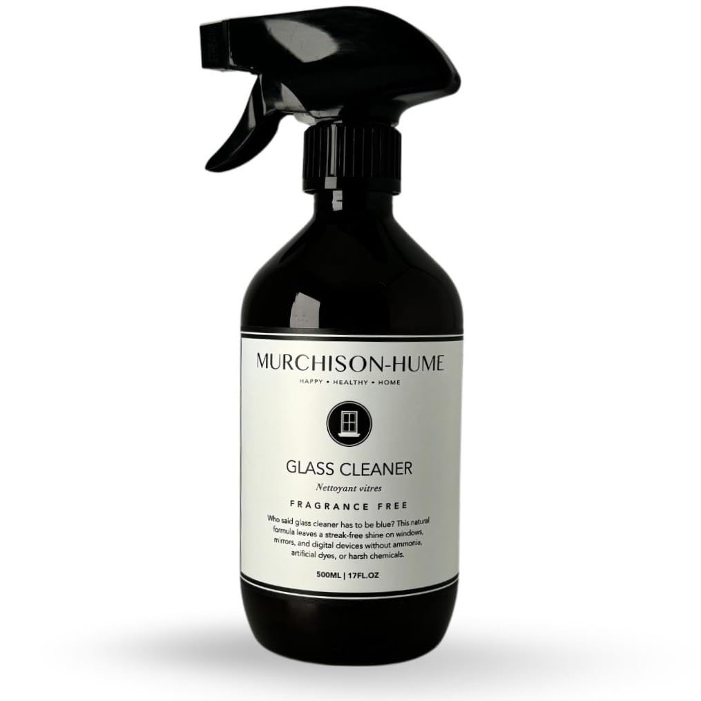 Murchison-Hume Glass Cleaner, Natural Glass Cleaner for Windows, Mirrors, Crystal, or Wine Glass – Streak-free, Ammonia-free, Non-toxic, Non-fuming, No Artificial Color or Fragrance, 17oz