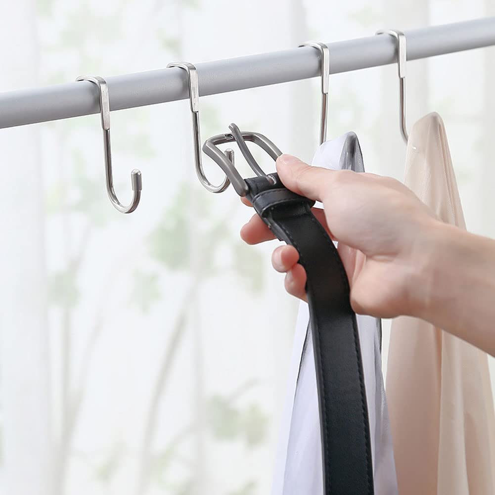 AIEX 2 Pezzi 18cm Ganci Per Porta Doccia, Acciaio Inossidabile Senza Foratura Gancio Porta Asciugamani Sopra Porta Doccia Senza Telaio Per