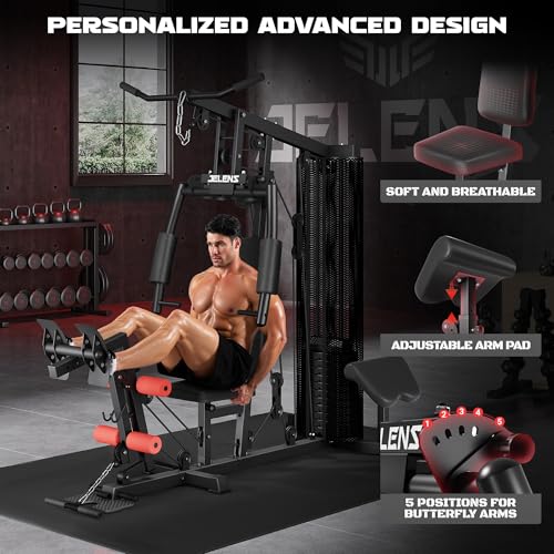 Home Gym, Multifunctional H10 Home Gym Equipment, Workout Station with 146LBS Weight Stack, Exercise Equipment with Pulley System for Full Body Training - Image 5