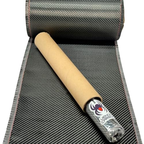 4 in x 5 FT - Carbon Fiber FABRIC-2x2 Twill WEAVE-3K - 220g-Black