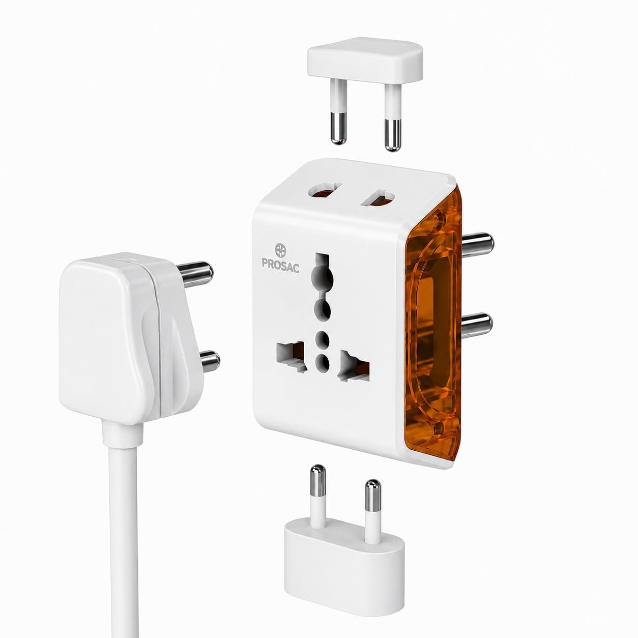 PROSAC 6A Universal Multi Plug Adapter | 3-Pin Travel Socket with LED Indicator | Compatible with 2-Pin & 3-Pin Plugs | Portable Electrical Adapter for Mobile, Laptop & Home Appliances | Pack of 1-image-21