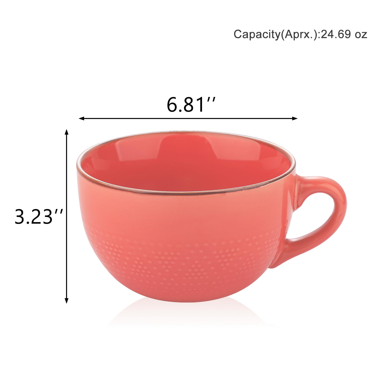 Amazon.com: VanEnjoy Pink Vintage Large Coffee Mug & Soup Bowl, 24 oz Giant  Ceramic Bowl with Lid, Microwave Safe : Home & Kitchen
