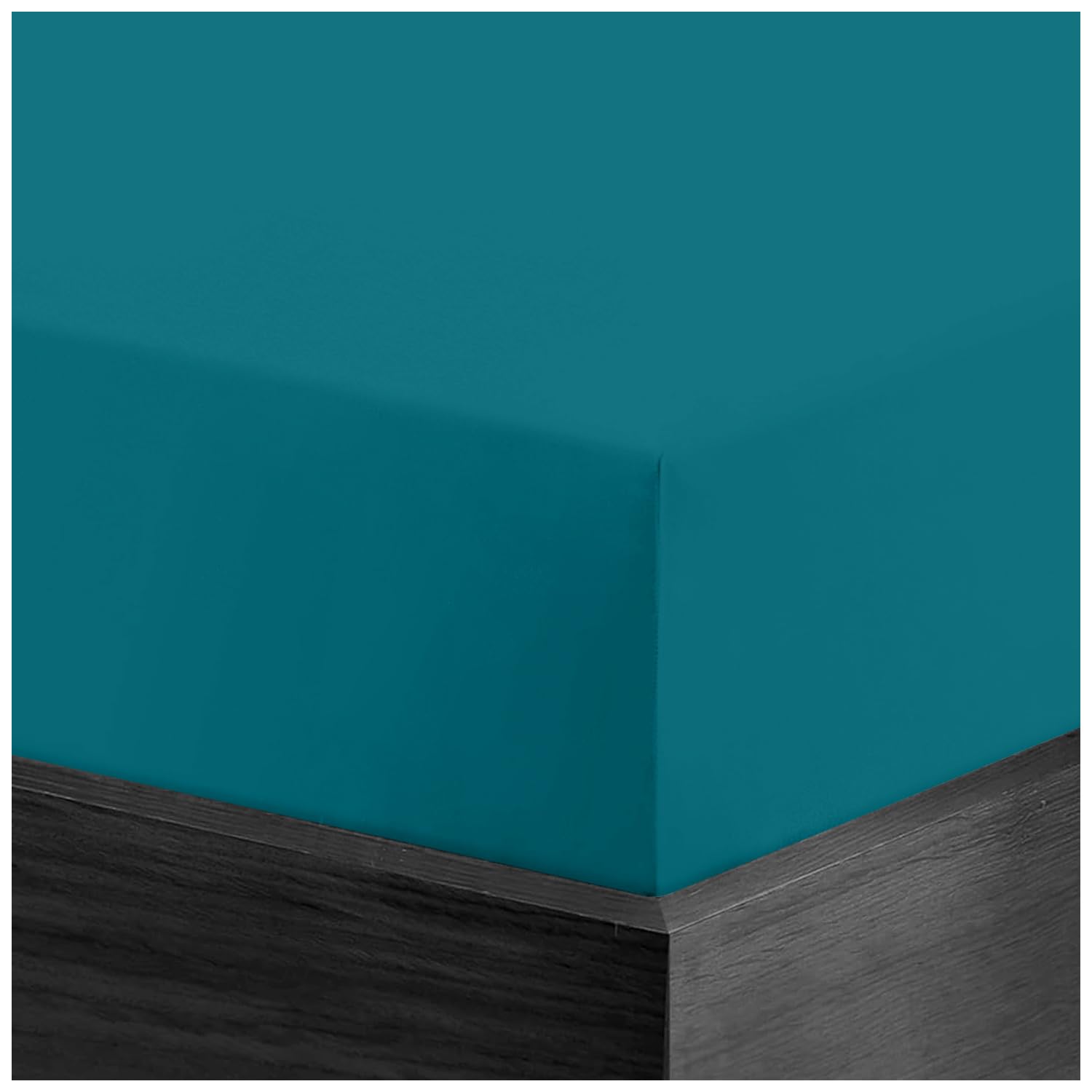 Gc Gaveno Cavailia Teal Flannelette Fitted Sheet | Elastic Corner, Soft Brushed Cotton Fitted Sheets King Size (152 X 203 Cm) | Thermal Flannelette Sheets Bottom