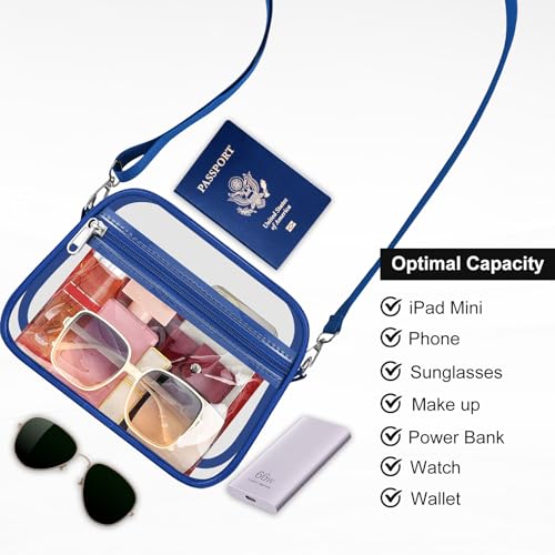Image of USPECLARE Clear Bag for Stadium Events Clear Sports Fan Handbags Purses | Unisex 0.4 mm Thickened Waterproof PVC,Approved for Concerts,Game Days,Outdoor Events