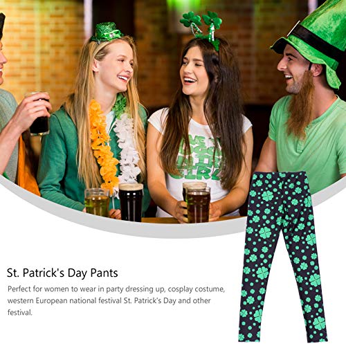 ABOOFAN 1 par Trevo Print St. Patricks Day Leggings Mulheres Moletom Calças de Ioga
