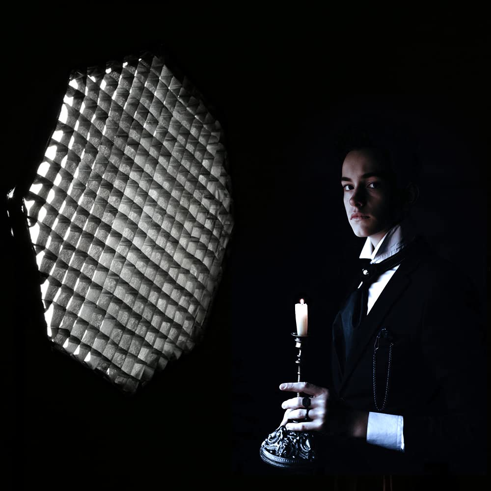 Godox SB-FW140 cm Octagon Softbox cHoneycomb Grid Softbox con Bowens Mount Studio Strobe Flash Luce per Ritratto Prodotto Fotografia Studio Flash